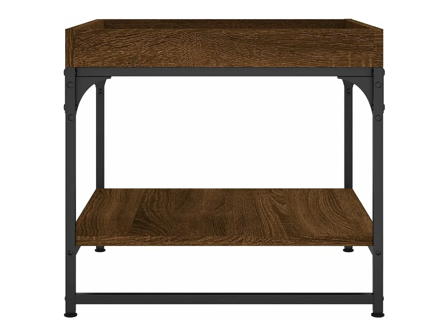 Mesa de centro madera ingeniería roble marrón 49,5x49,5x45 cm