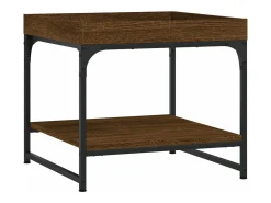 Mesa de centro madera ingeniería roble marrón 49,5x49,5x45 cm