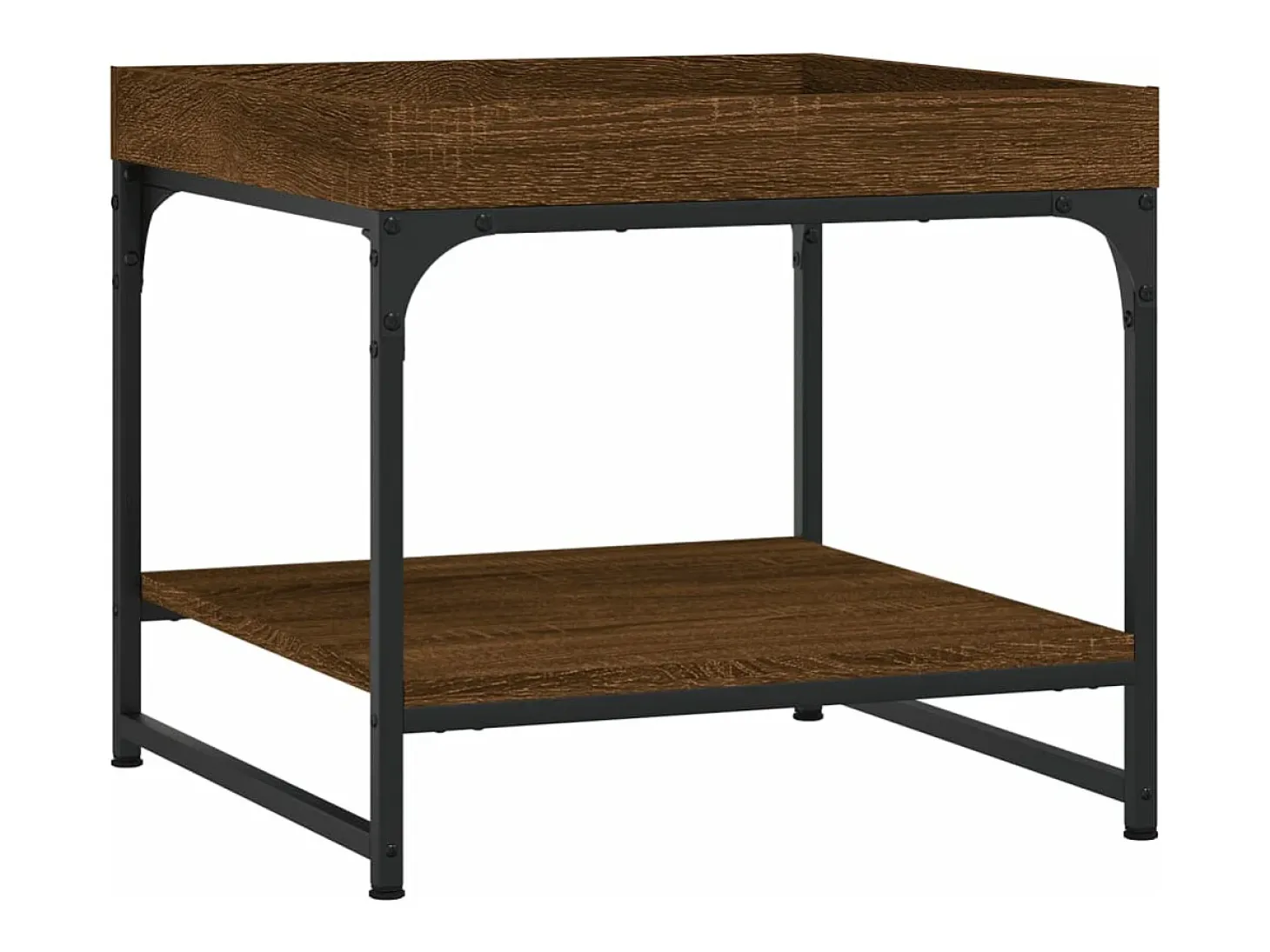 Mesa de centro madera ingeniería roble marrón 49,5x49,5x45 cm