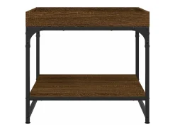 Mesa de centro madera ingeniería roble marrón 49,5x49,5x45 cm