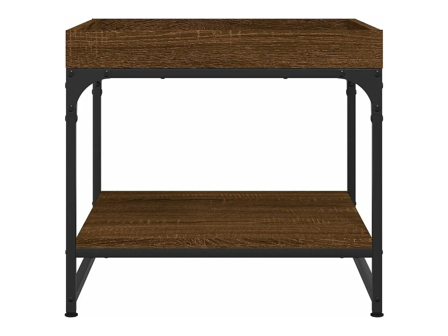 Mesa de centro madera ingeniería roble marrón 49,5x49,5x45 cm