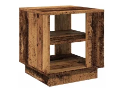 Mesa de centro madera ingeniería madera envejecida 40x40x43 cm