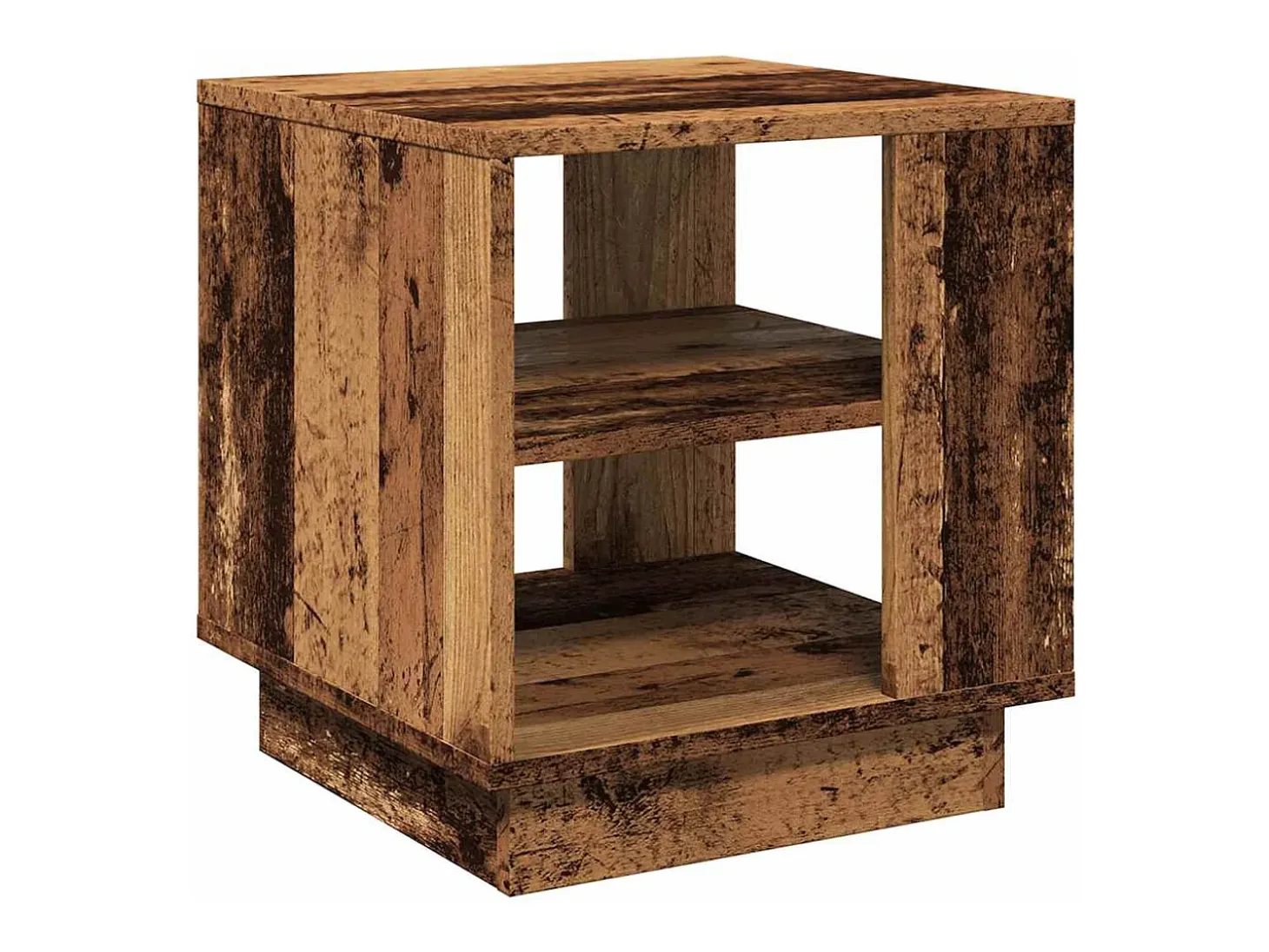 Mesa de centro madera ingeniería madera envejecida 40x40x43 cm