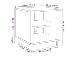 Mesa de centro madera ingeniería madera envejecida 40x40x43 cm