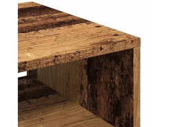 Mesa de centro madera ingeniería madera envejecida 40x40x43 cm