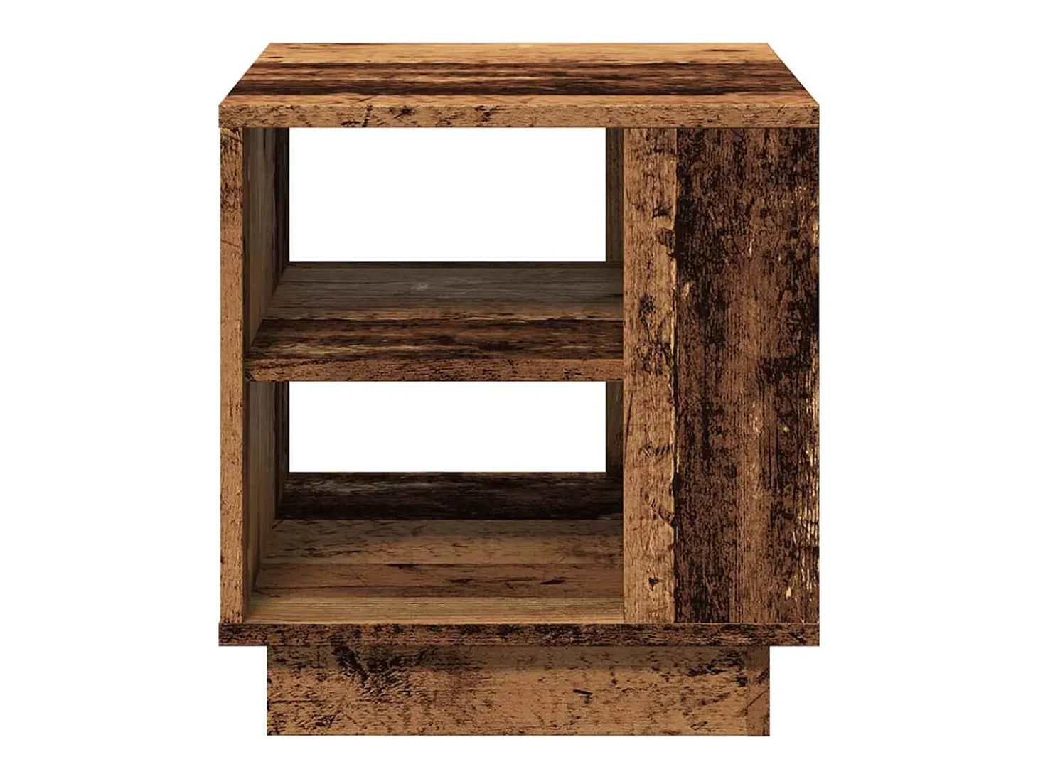 Mesa de centro madera ingeniería madera envejecida 40x40x43 cm