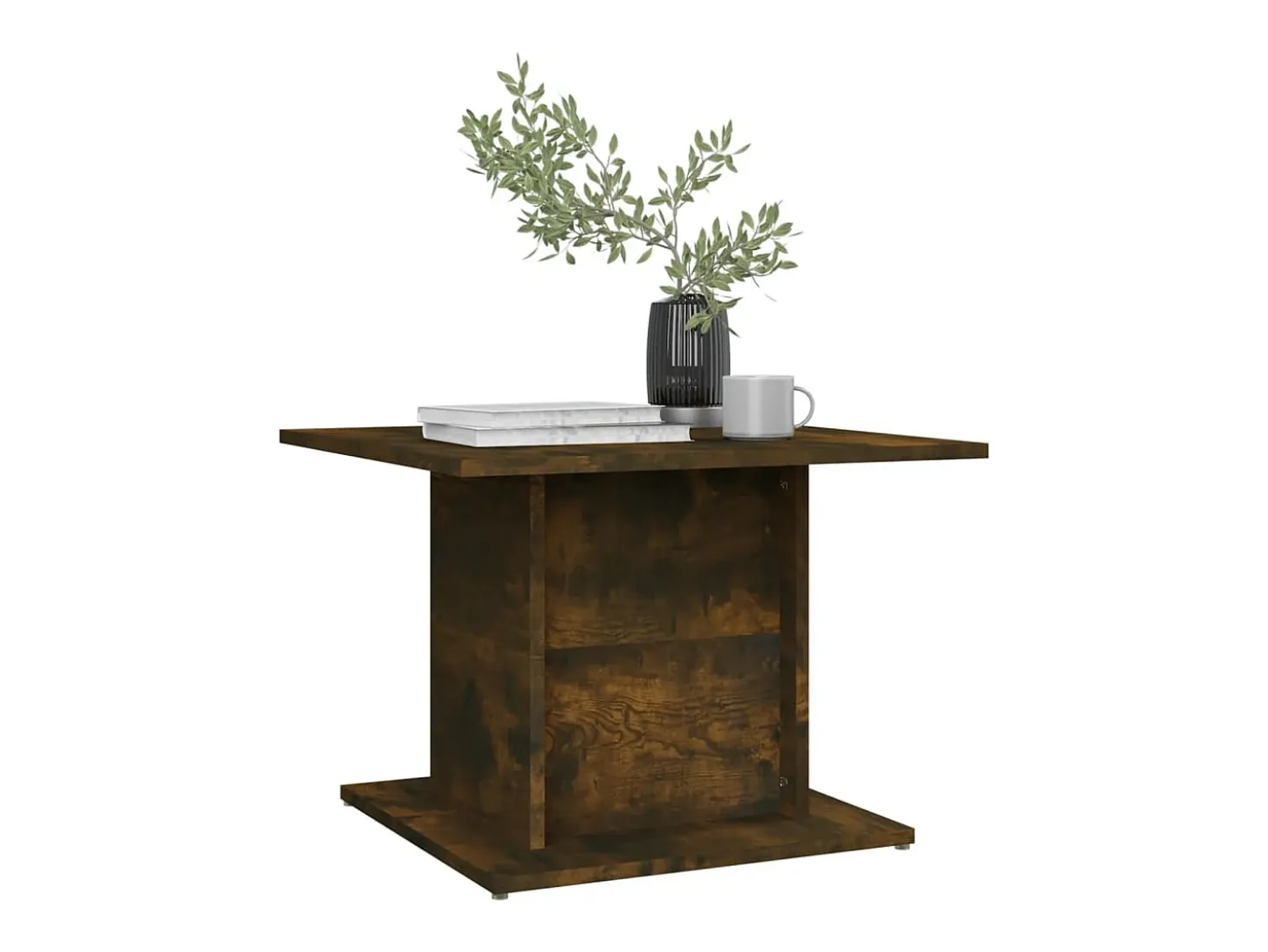 Mesa de centro madera ingeniería roble ahumado 55,5x55,5x40 cm