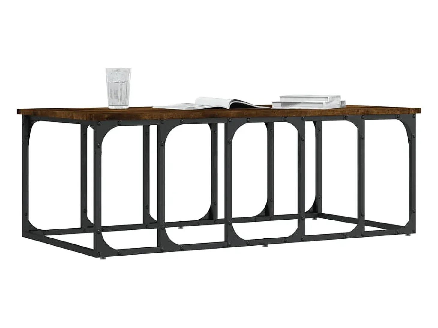 Mesa de centro madera ingeniería roble ahumado 100x50x35,5 cm