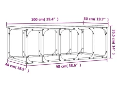 Mesa de centro madera ingeniería roble ahumado 100x50x35,5 cm