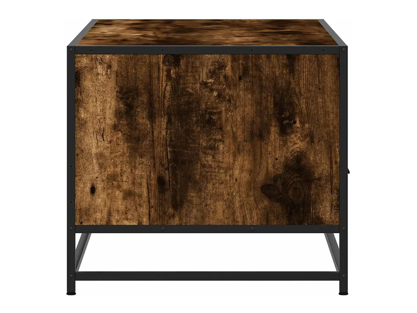 Mesa de centro madera ingeniería metal roble humo 100x50x45 cm
