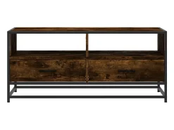 Mesa de centro madera ingeniería metal roble humo 100x50x45 cm