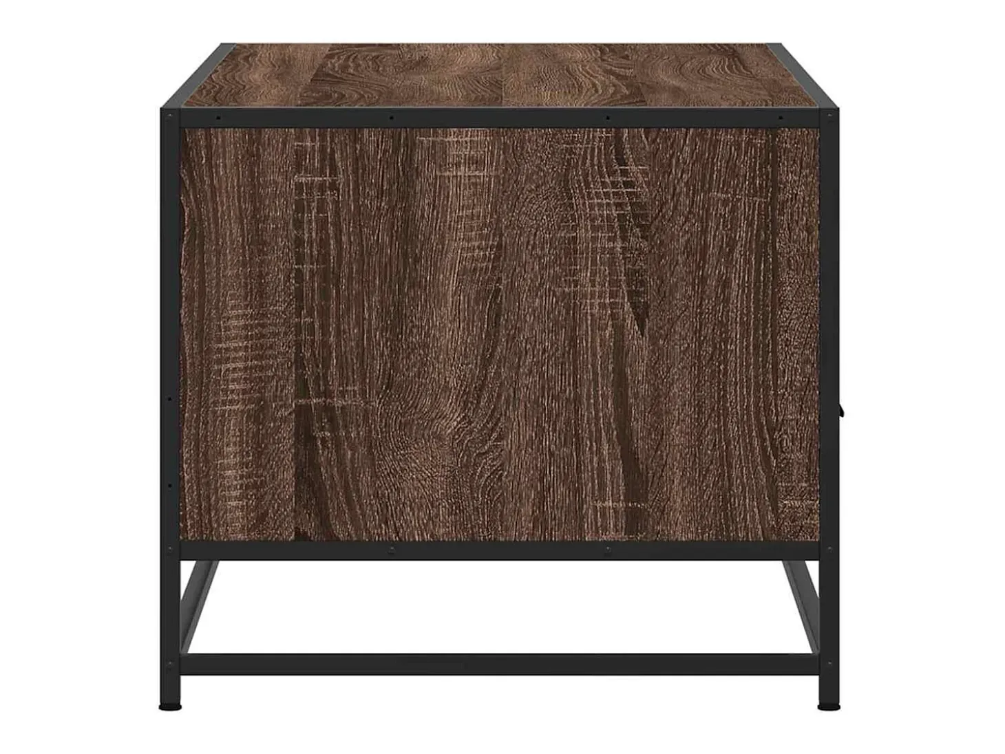 Mesa de centro madera ingeniería metal roble marrón 100x50x45cm