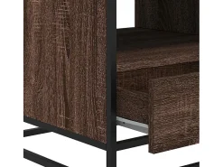 Mesa de centro madera ingeniería metal roble marrón 100x50x45cm
