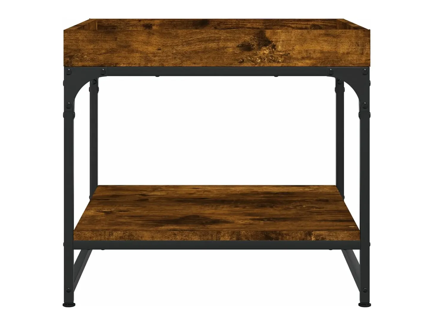 Mesa de centro madera ingeniería roble ahumado 49,5x49,5x45 cm