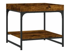 Mesa de centro madera ingeniería roble ahumado 49,5x49,5x45 cm
