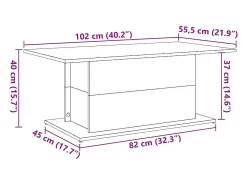 Mesa de centro madera ingeniería envejecida 102x55,5x40 cm