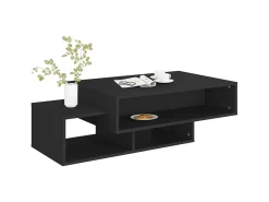 Mesa de centro madera ingeniería negra 105x55x32 cm ES83795