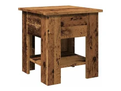 Mesa de centro madera ingeniería madera envejecida 40x40x42 cm