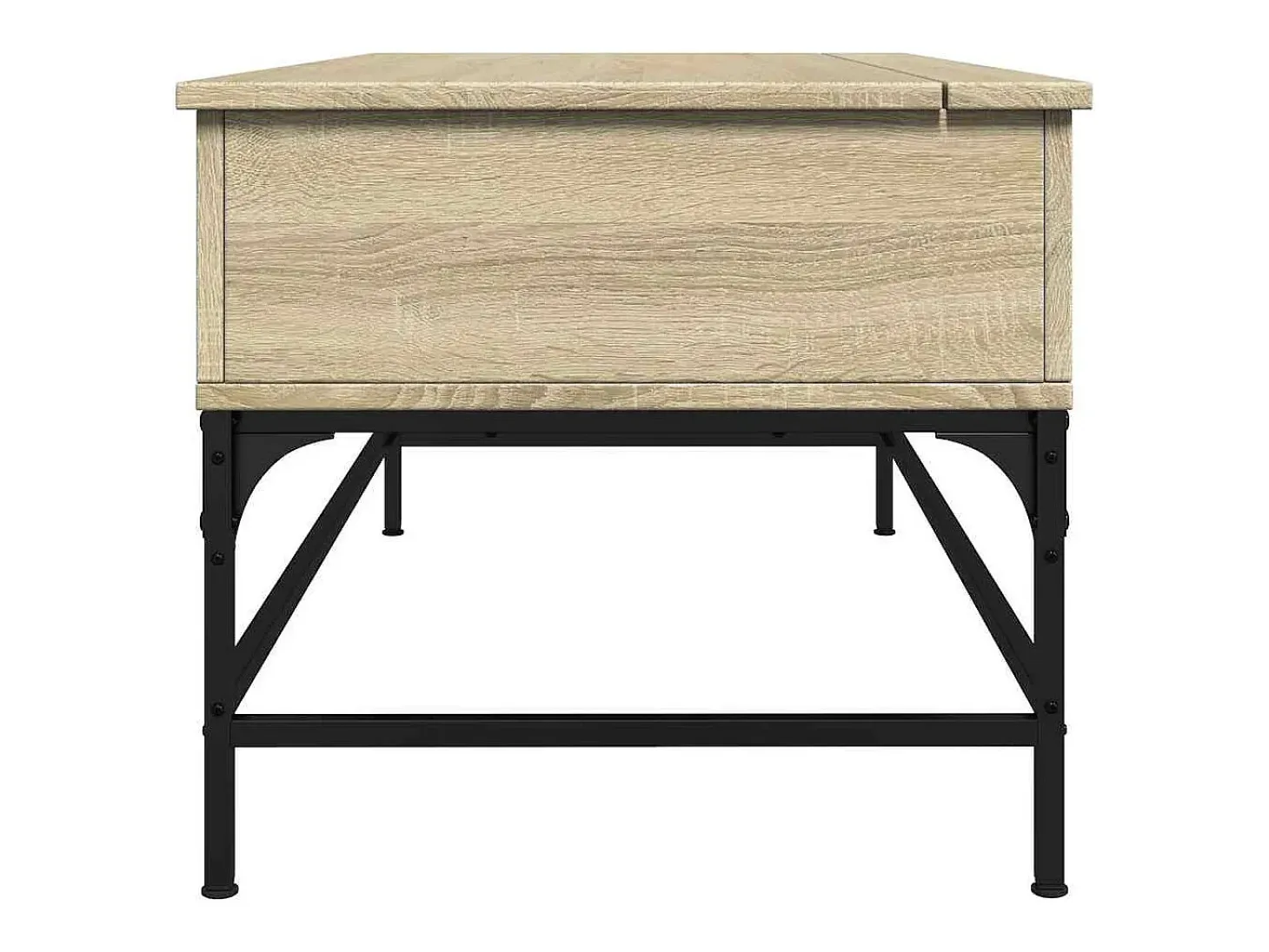 Mesa de centro madera ingeniería metal roble Sonoma 100x50x45cm