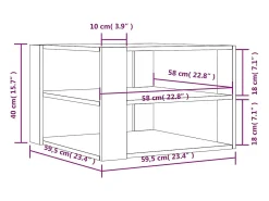 Mesa de centro madera ingeniería roble ahumado 58x58x40 cm