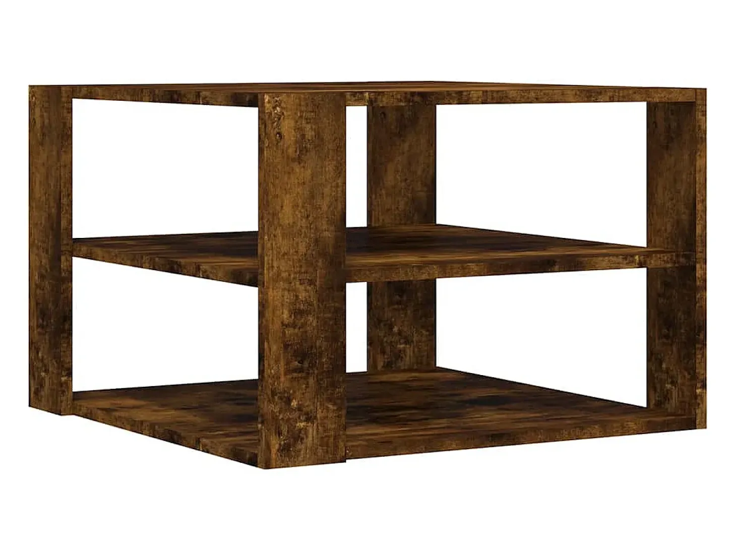 Mesa de centro madera ingeniería roble ahumado 58x58x40 cm
