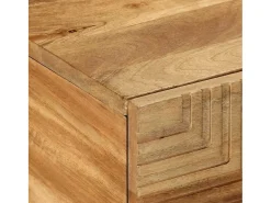 Mesa de centro madera maciza de mango negra 100x54x40 cm marrón