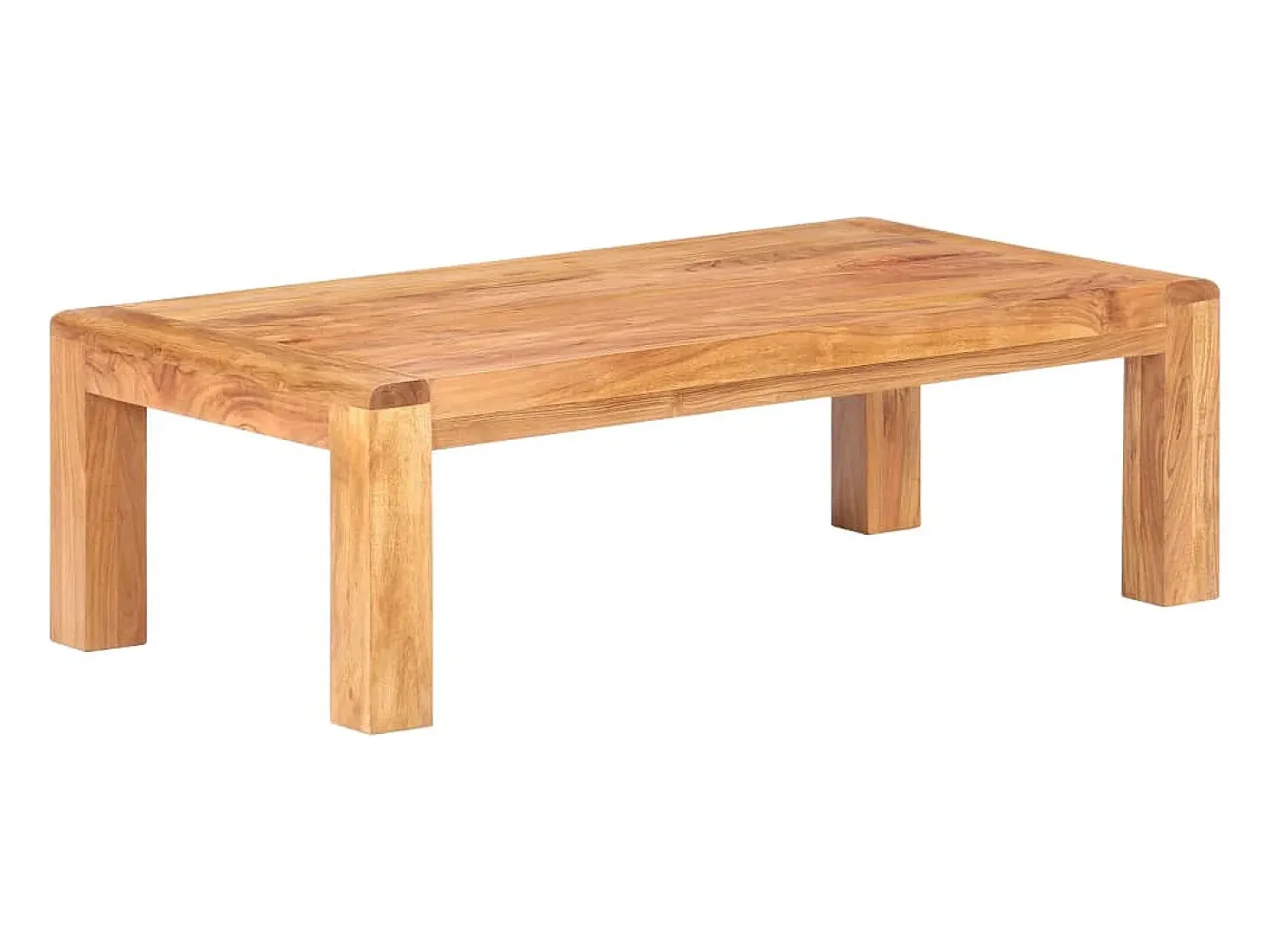 Mesa de centro madera maciza acacia acabado miel 110x60x35 cm