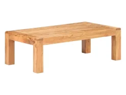 Mesa de centro madera maciza acacia acabado miel 110x60x35 cm