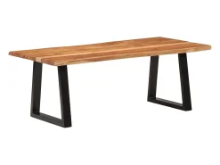 Mesa de centro madera maciza acacia 110x55x40 cm