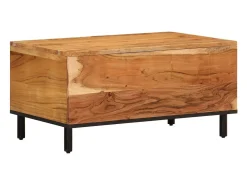 Mesa de centro madera maciza de acacia 80x50x40 cm