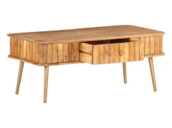 Mesa de centro madera maciza de acacia 100x50x40 cm