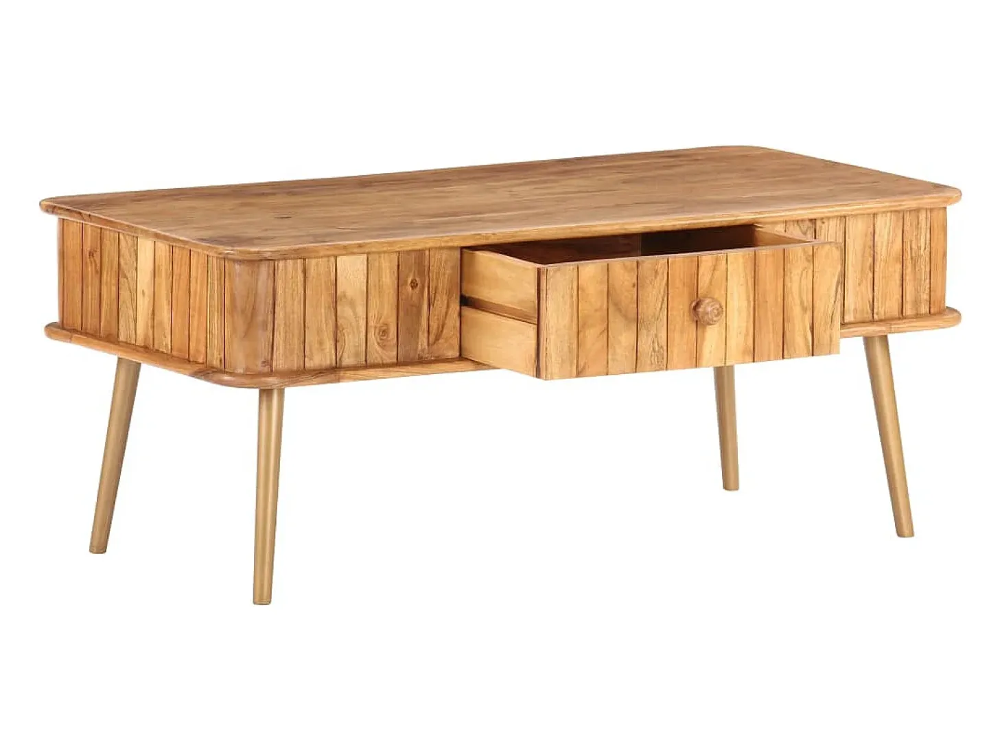 Mesa de centro madera maciza de acacia 100x50x40 cm