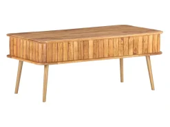 Mesa de centro madera maciza de acacia 100x50x40 cm