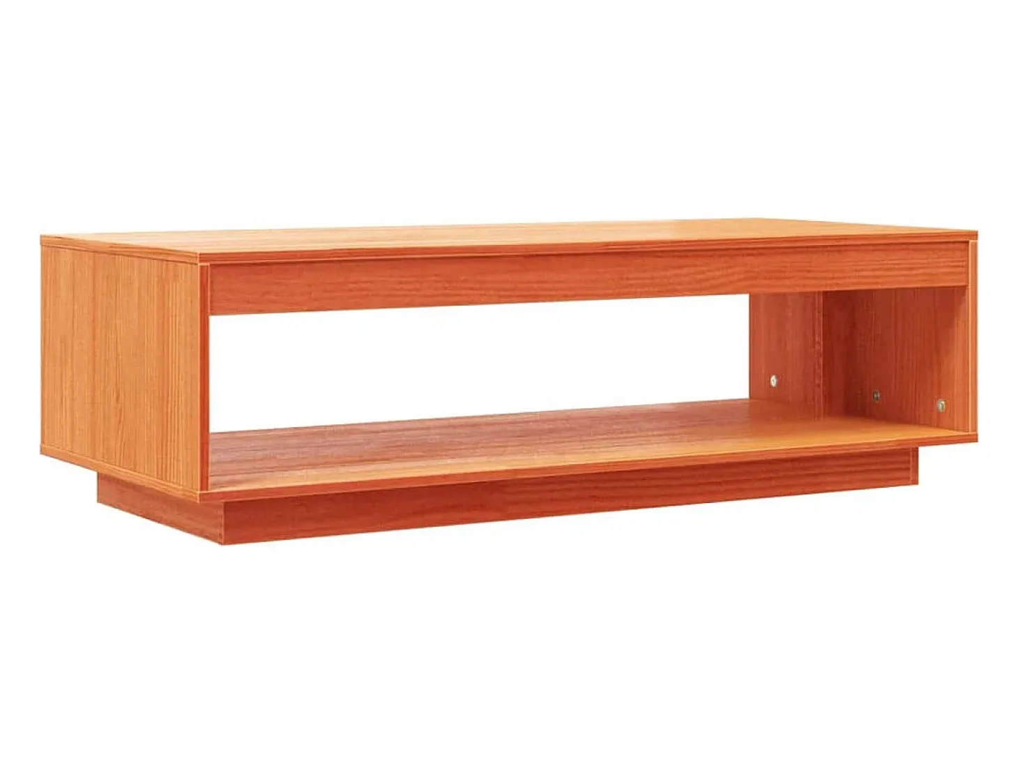 Mesa de centro madera maciza de pino marrón cera 110x50x33,5 cm