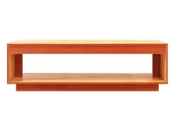 Mesa de centro madera maciza de pino marrón cera 110x50x33,5 cm