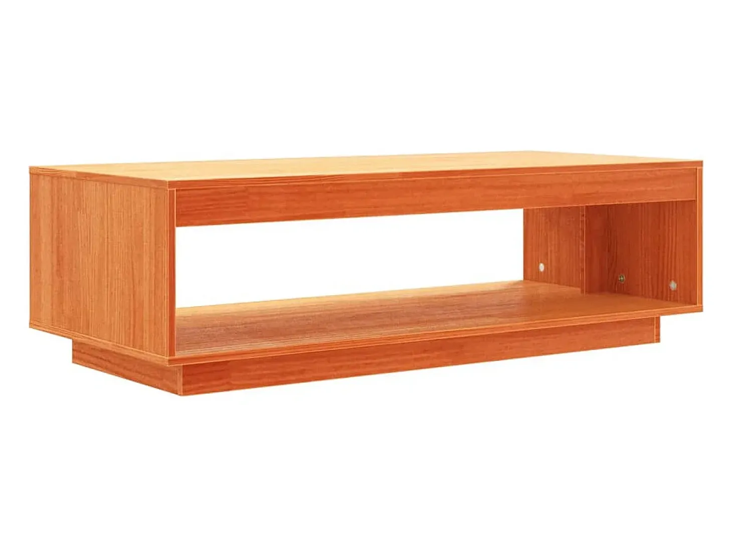 Mesa de centro madera maciza de pino marrón cera 110x50x33,5 cm