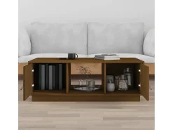 Mesa de centro madera maciza de pino marrón miel 100x50x35 cm