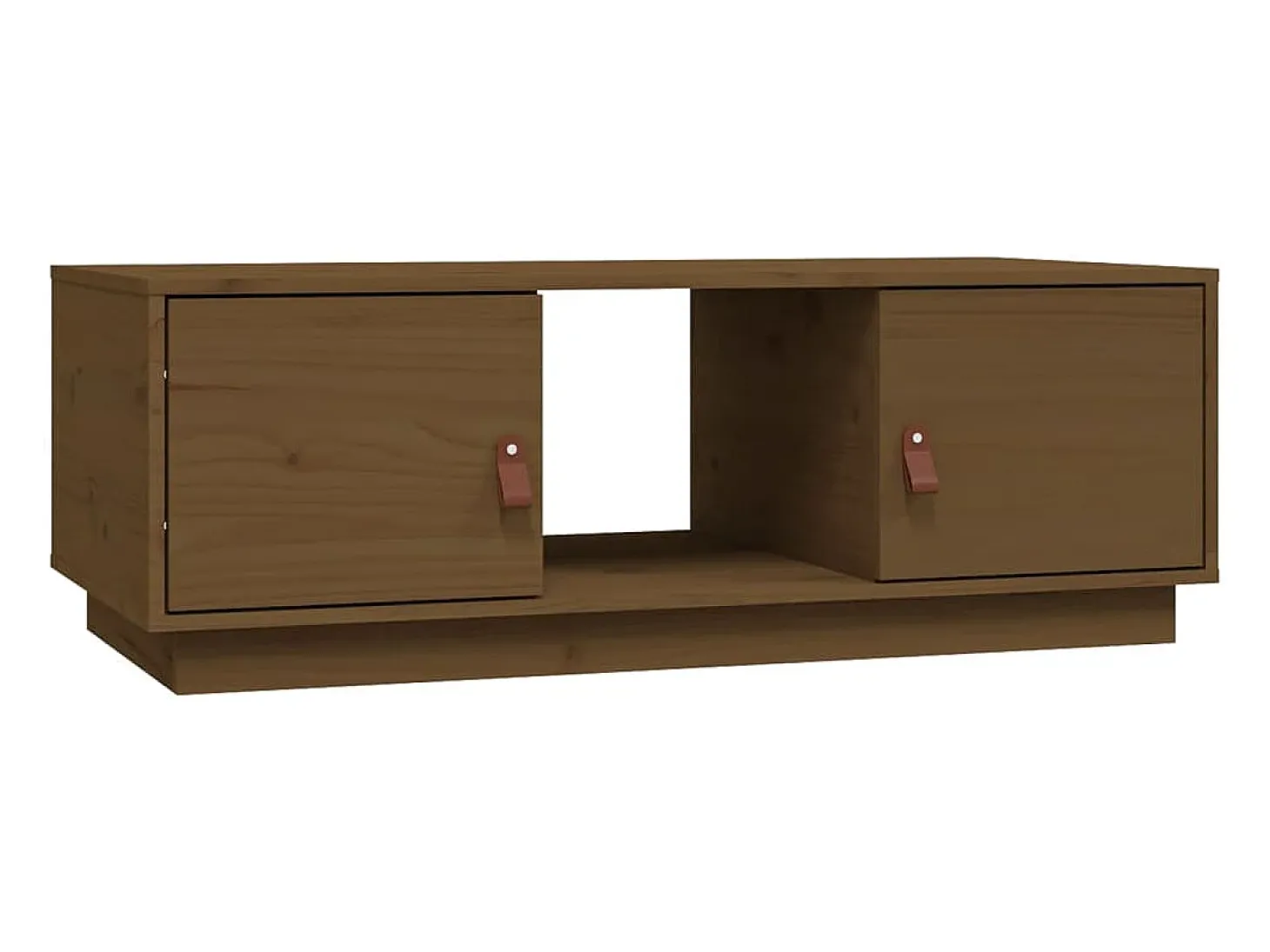 Mesa de centro madera maciza de pino marrón miel 100x50x35 cm