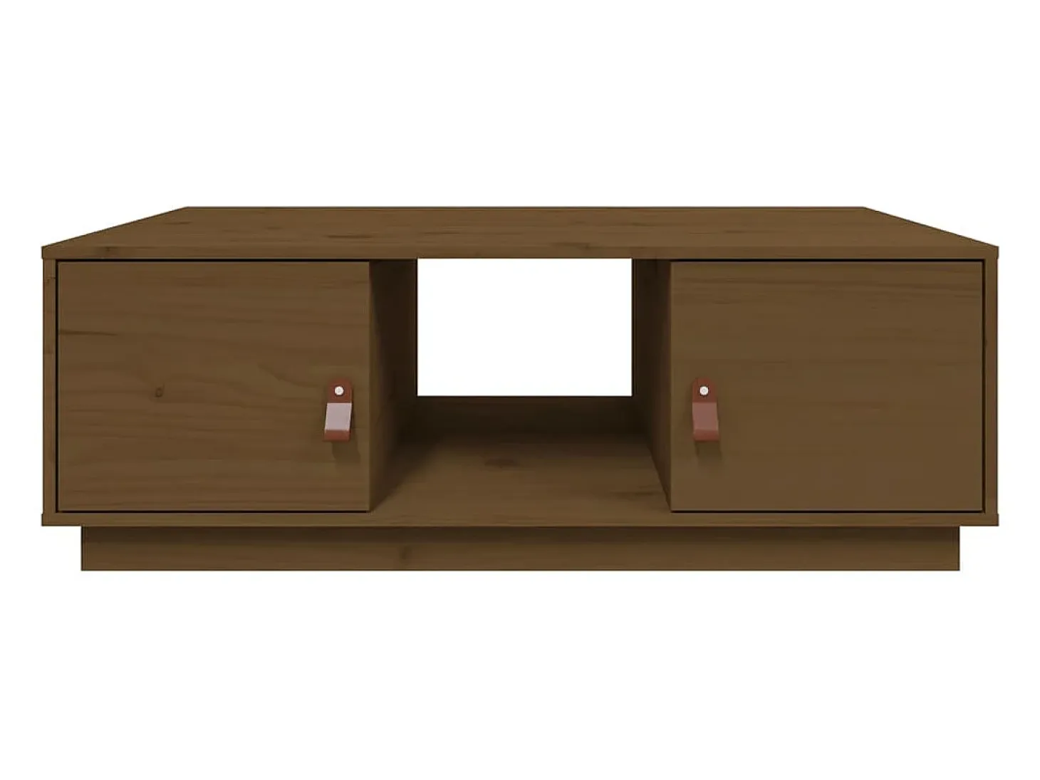 Mesa de centro madera maciza de pino marrón miel 100x50x35 cm