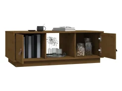 Mesa de centro madera maciza de pino marrón miel 100x50x35 cm
