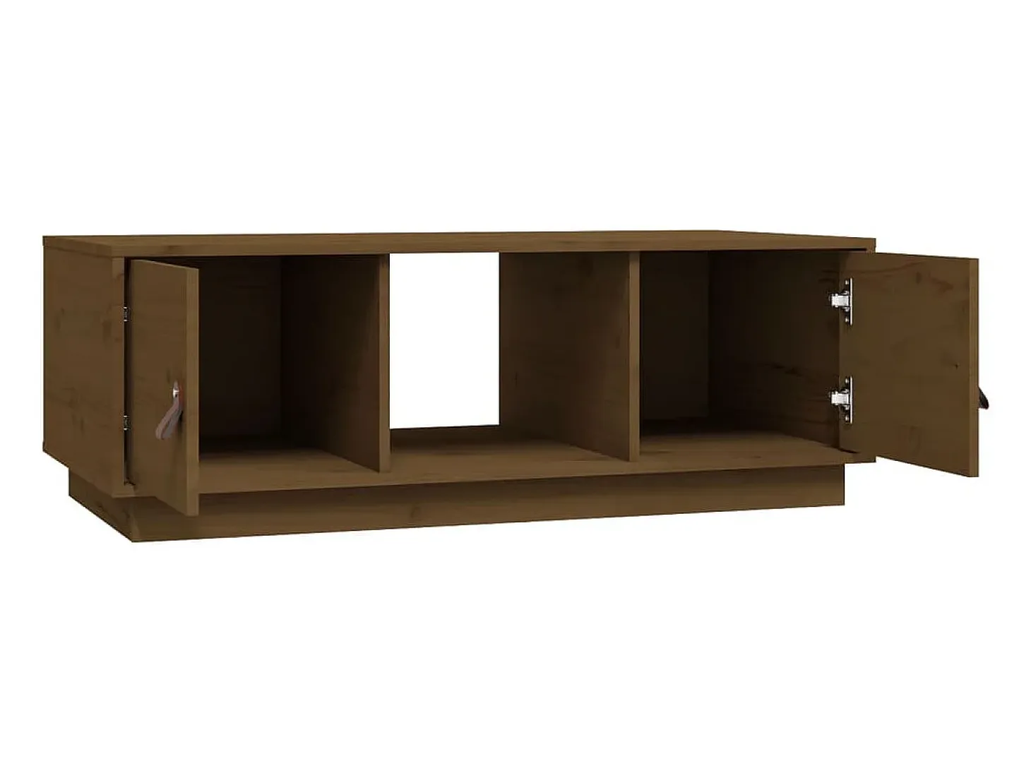 Mesa de centro madera maciza de pino marrón miel 100x50x35 cm