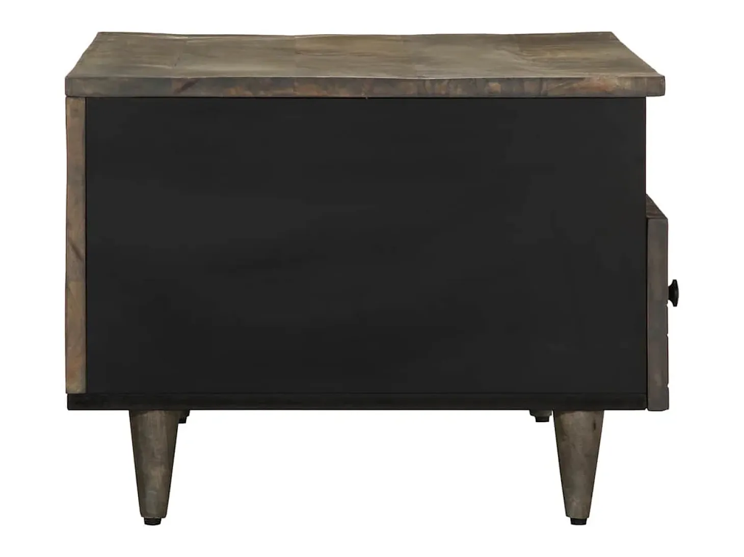Mesa de centro madera maciza de mango gris claro 80x54x40 cm