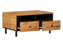 Mesa de centro madera maciza de acacia 80x54x40 cm