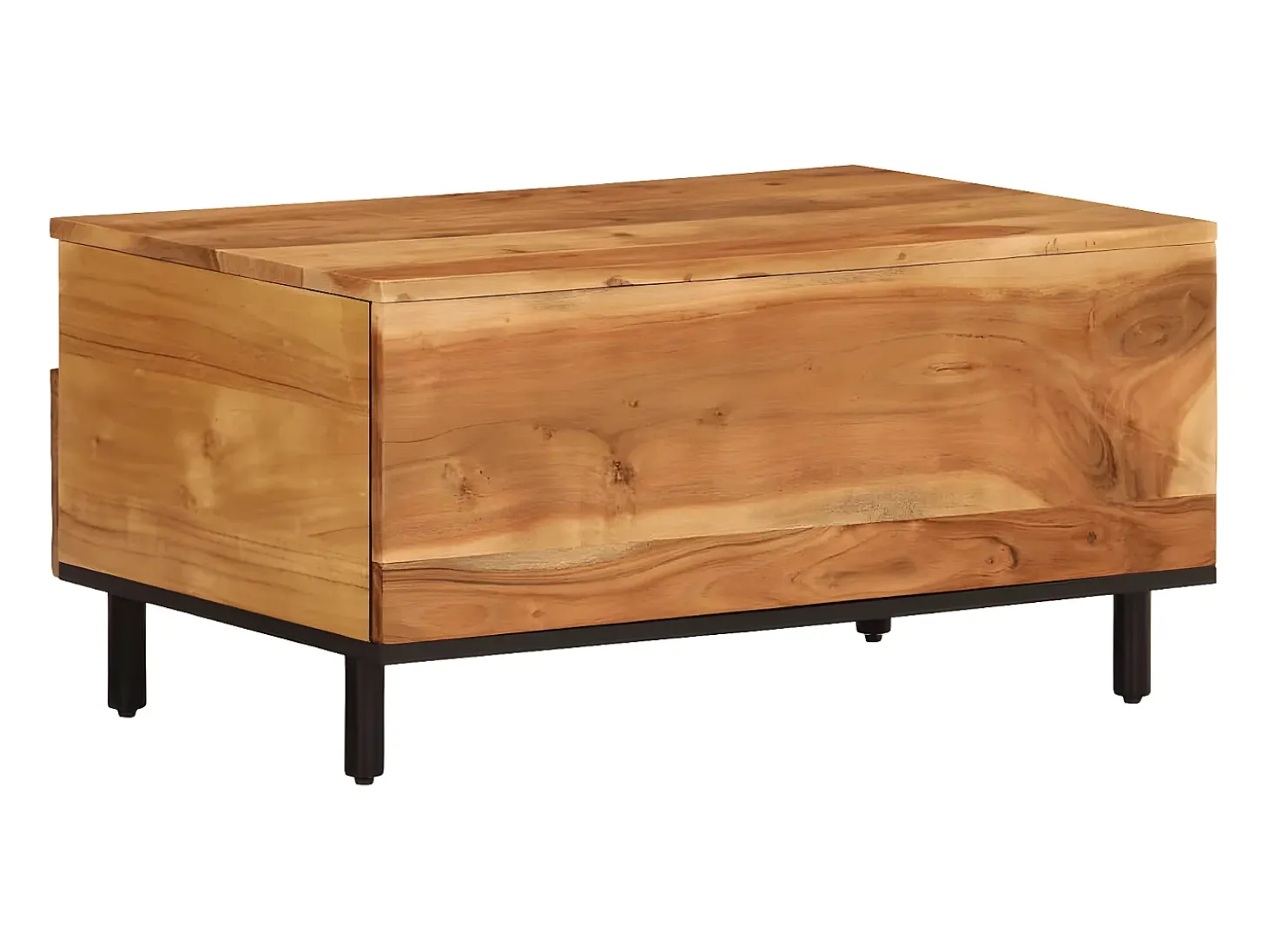 Mesa de centro madera maciza de acacia 80x54x40 cm
