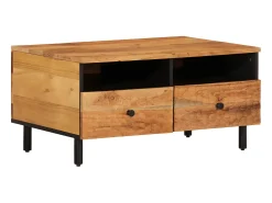 Mesa de centro madera maciza de acacia 80x54x40 cm