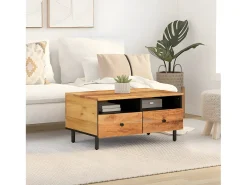 Mesa de centro madera maciza de acacia 80x54x40 cm