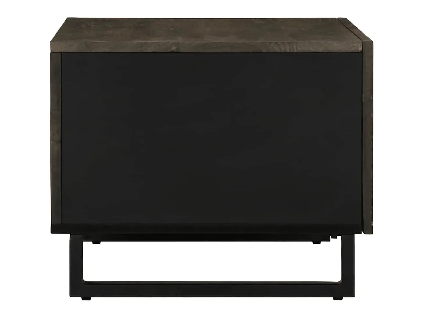 Mesa de centro madera maciza de mango negra 80x50x40 cm