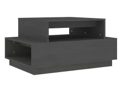 Mesa de centro madera maciza de pino gris 80x55x40,5 cm