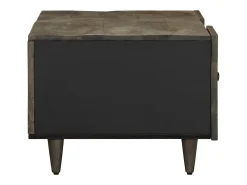 Mesa de centro madera maciza de mango gris claro 100x54x40 cm
