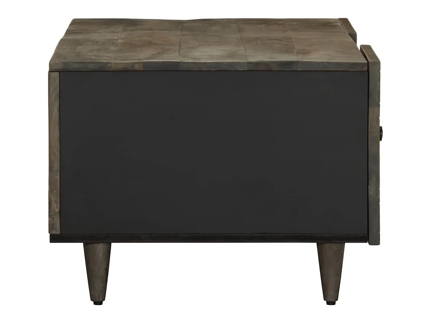 Mesa de centro madera maciza de mango gris claro 100x54x40 cm